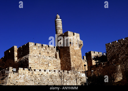 Torre di Davide nella città vecchia di Gerusalemme Foto Stock