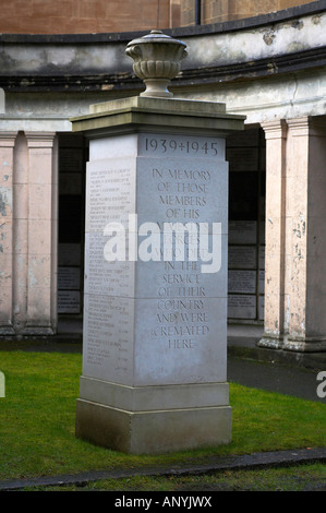 Memoriale al defunto di WW2 a Arnos Vale Cimitero Bristol Inghilterra Foto Stock