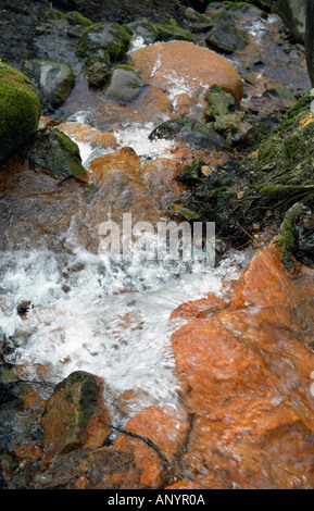 La caduta di acque sulle rocce di Davida molle Vidzeme Lettonia Foto Stock