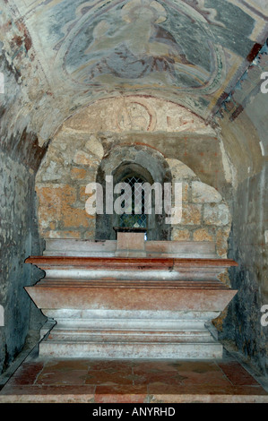 Francia, Borgogna, Tournus, Abbaye de St-Philibert cripta interna Foto Stock