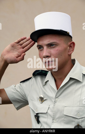 Esteri francese al legionario, 2° Reggimento paracadutisti, Calvi, Corsica, Francia Foto Stock