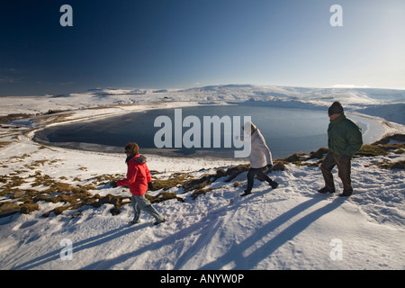 La Godivelle Lake, in inverno (Puy de Dôme - Francia). Lac d'En-Haut à la Godivelle (63850) en hiver (Puy de Dôme - Francia). Foto Stock