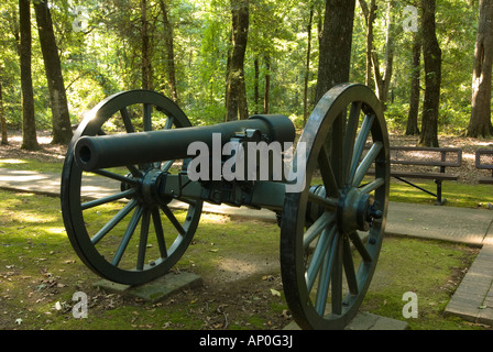 10 pound Parrott fucile all'epoca della Guerra Civile box di fucile in Arkansas Post National Memorial nella regione del Delta di Arkansas Foto Stock