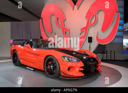 Detroit Michigan la Dodge Viper SRT 10 sul display al North American International Auto Show Foto Stock