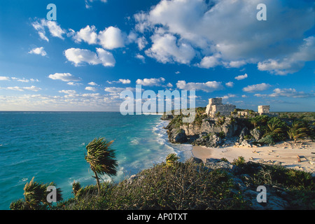 Antica città Maya Tulum, Quintana Roo, Yucatan, Messico Foto Stock