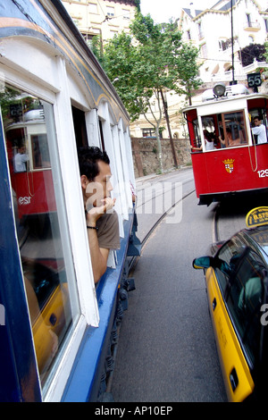 Tramvia Blau, Taxi, Barcellona, Spagna Foto Stock