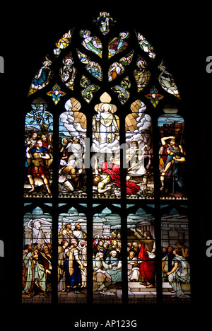 Saint Giles Cathedral vetrata chiesa di Edimburgo St alto Kirk architettura gotica, la religione cristiana Lothia Scozia Foto Stock