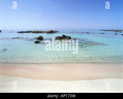Parco naturale, sabbia rossa, Elafonisi Beach, Creta, Grecia Foto Stock
