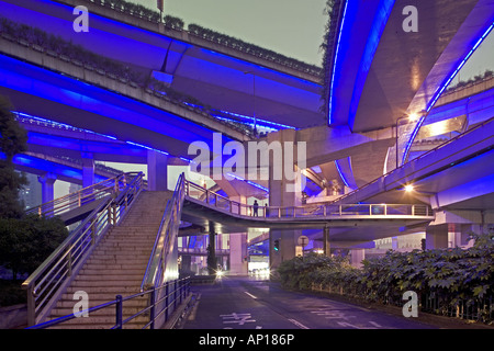 Autostrada Gaojia, Gaojia, elevati il sistema autostradale, Hochstrasse, Bruecke, bridge Autobahnring, Autobahnkreuz im Zentrum von Shang Foto Stock