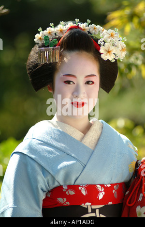 Ritratto di una Geisha in formazione, Masayo Maiko, Kyoto, Giappone Foto Stock