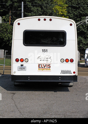 Elvis Express Bus a Graceland ex Elvis Presley home Memphis, Stati Uniti d'America Foto Stock