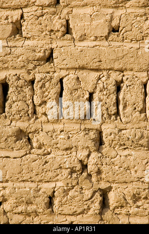 Fango parete di mattoni Alto Egitto Africa Medio Oriente DSC 4251 Foto Stock