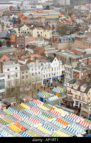 Vista aerea del luogo di mercato Norwich Norfolk REGNO UNITO Foto Stock