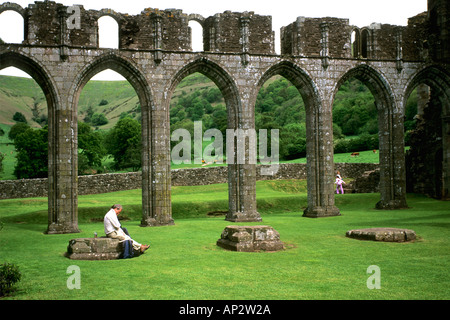 Llanthony Priory Llanthony Brecon Beacons Gwent Cymru Wales UK GB Europa UE Foto Stock