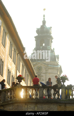 I visitatori della Turingia e di danza Folk Festival nel parco del castello di Heidecksburg, Turingia, Germania Foto Stock