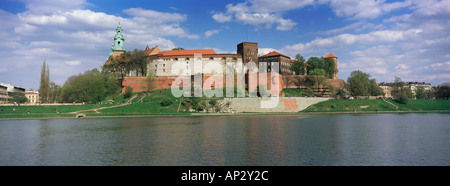 Polonia Cracovia Cracovia il castello di Wawel Cattedrale fiume Vistola Foto Stock