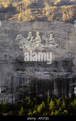 Memoriale confederato Carving Stone Mountain Park Atlanta in Georgia negli Stati Uniti Foto Stock