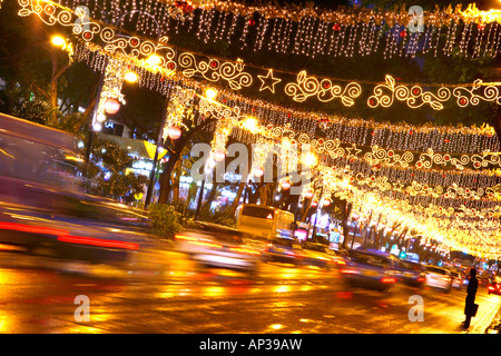 Illuminazione di natale, Orchard Road, Singapore Foto Stock