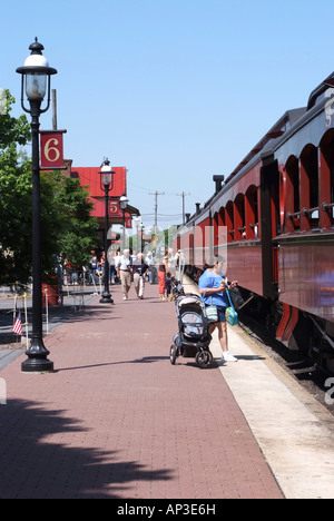 Vecchia ferrovia Trasporto auto a Strasburgo Stazione ferroviaria Pennsylvania Stati Uniti America STATI UNITI D'AMERICA Foto Stock