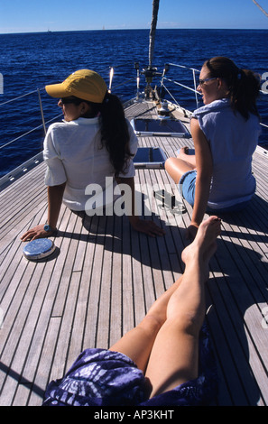 Barca a vela in Costa Adeje Tenerife Isole Canarie Spagna Foto Stock