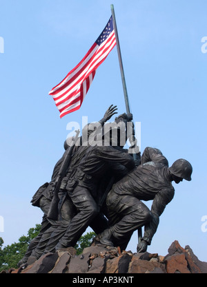 Iwo Jima Memorial dedicato al Corpo della Marina degli Stati Uniti vicino al Cimitero di Arlington Virgiia Stati Uniti d'America Foto Stock