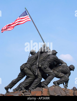 Iwo Jima Memorial dedicato al Corpo della Marina degli Stati Uniti vicino al Cimitero di Arlington Virgiia Stati Uniti d'America Foto Stock