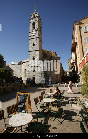Église St-Jean-Baptiste / Chiesa di San Giovanni Battista, Place de la Republique, Porto Vecchio, in Corsica, Francia Foto Stock