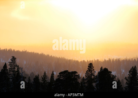 Rottura sole attraverso il cielo. Foto Stock