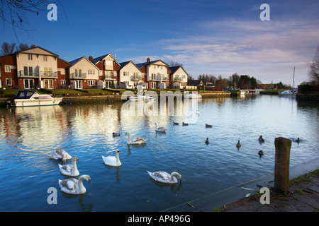 Una vista di Loddon su un inverno mattina in Norfolk Broads Foto Stock