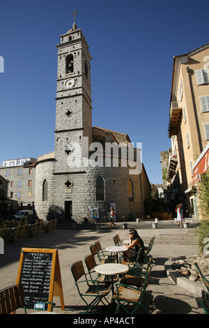 Église St-Jean-Baptiste / Chiesa di San Giovanni Battista, Place de la Republique, Porto Vecchio, in Corsica, Francia Foto Stock