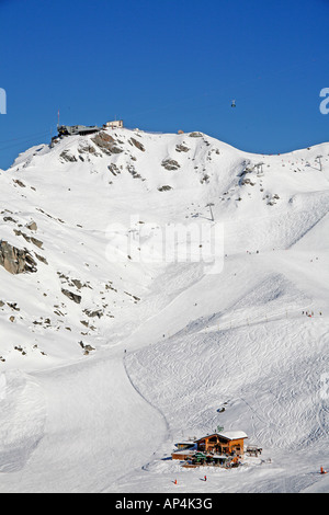 Ristorante sulle piste a Verbier svizzera Foto Stock