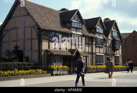 Esterno della casa natale di Shakespeare Stratford upon Avon Warwickshire Inghilterra Foto Stock