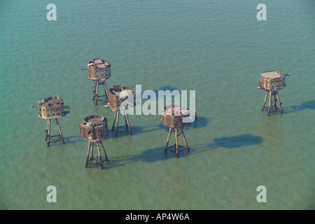 Maunsell Forts al largo di whitstable e Herne Bay sull'estuario del Tamigi costruita come fortificazioni difensive durante la seconda mondo Foto Stock