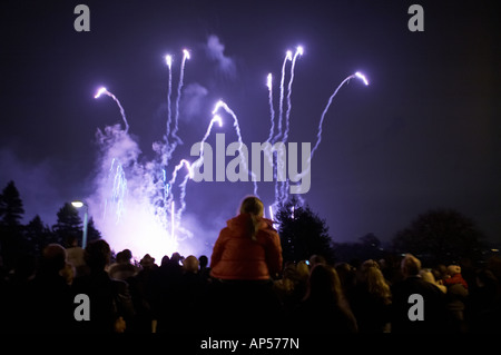 5 Novembre Guy Fawkes notte spettacolo di fuochi d'artificio in London REGNO UNITO Foto Stock