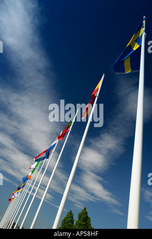 Unione bandiere nazionali battenti Royal Norfolk Visualizza REGNO UNITO Foto Stock