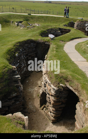 Skara Brae villaggio neolitico terraferma Foto Stock