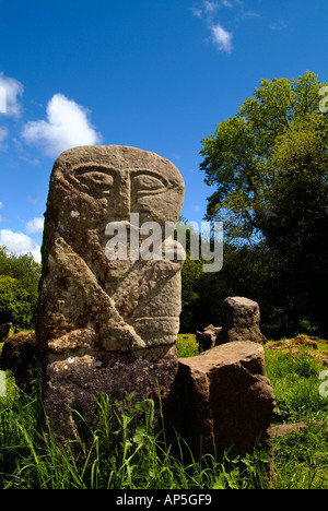 Janus Pietra, Boa Island County Fermanagh, Irlanda del Nord Foto Stock