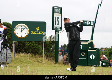 Justin Leonard professional golfer PGA al 2007 British Open di golf Carnoustie Scozia Scotland Foto Stock