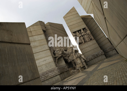 Era comunista scultura, Shumen, Bulgaria Foto Stock