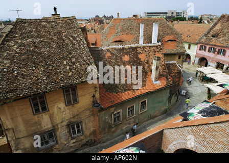 La città vecchia, Sibiu, Romania Foto Stock