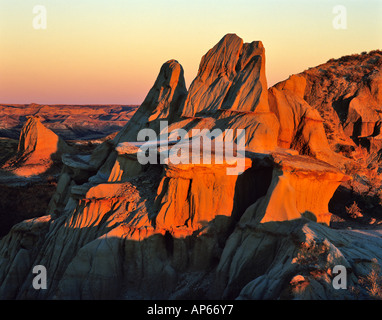 Badlands nel Parco nazionale Theodore Roosevelt in North Dakota Foto Stock