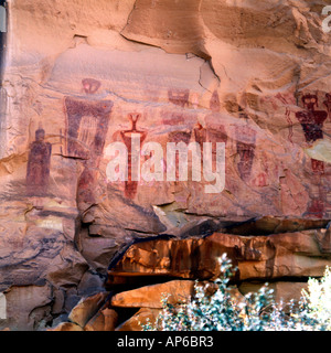 Pittogrammi in Thompson Canyon dello Utah di figure umane Foto Stock