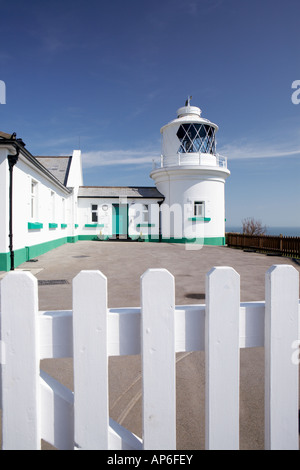 Cancello di ingresso a Incudine Point lighthouse a testa Durlston Country Park, Isle of Purbeck, Dorset, Inghilterra, Regno Unito. Foto Stock