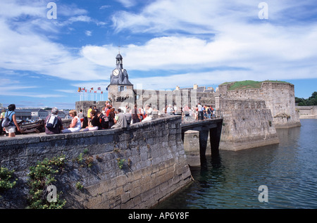 La Ville vicino (città murata), Concarneau, Cornouaille, Finistère Bretagna, Francia Foto Stock