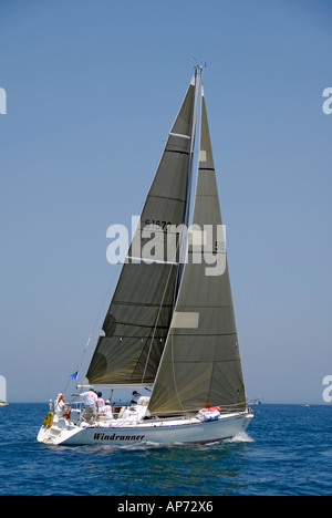 L'annuale gara di barche a vela tra Port Huron e Isola di Mackinaw Michigan richiede il lavoro di squadra Foto Stock