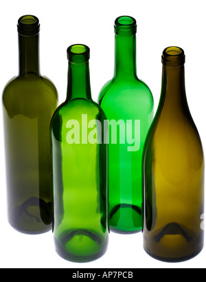 Vuoto retroilluminato con bottiglie di vino Foto Stock