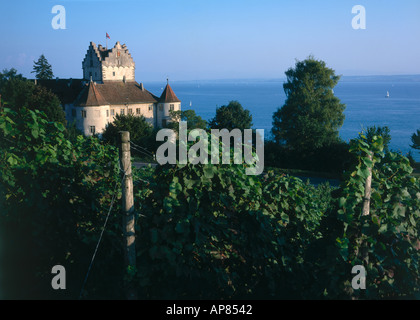 Antico castello sul lago, Meersburg, Lago di Costanza, Baden-Württemberg, Germania Foto Stock