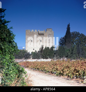 Castello contro il cielo blu, Kolossi, Cipro Foto Stock