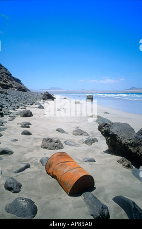 Rusty sterile sulla spiaggia, Lanzarote, Isole Canarie, Spagna Foto Stock