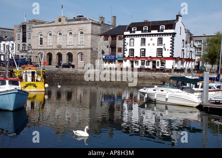 Barbican quartiere nel porto di Plymouth, Devon Foto Stock